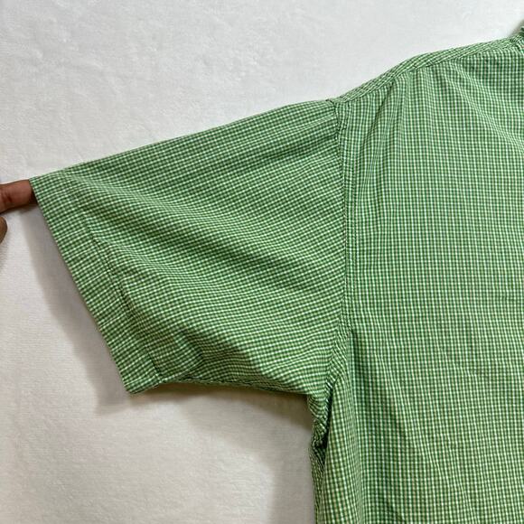 Wrangler Hero Green Check Men's Short Sleeve Buttoned Shirt Size XL‎ Large Woven - Picture 2 of 12